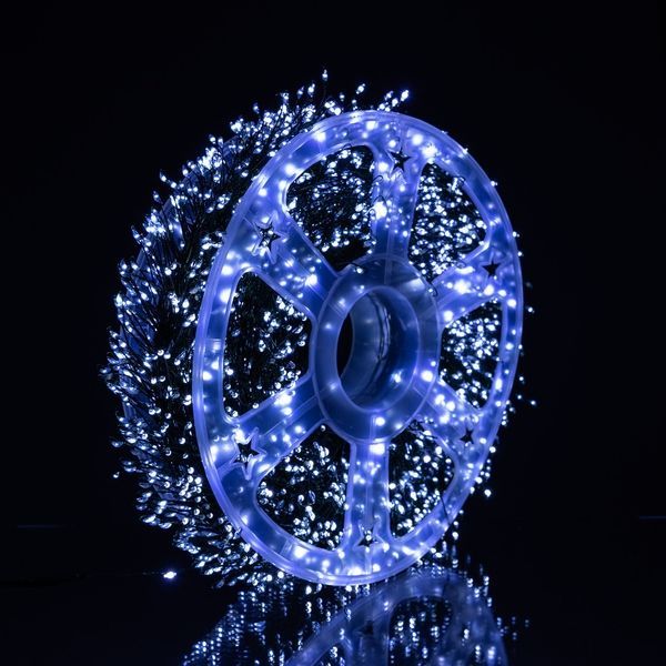 Новогодняя комнатная гирлянда Роса Хвойная лапа 50 м, 1500 LED, зеленый провод, белое свечение D1500L50MGW фото