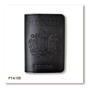 Обложка для паспорта &laquo;Passport с большим гербом&raquo; (чёрная, слепое тиснение) PYA1EE фото
