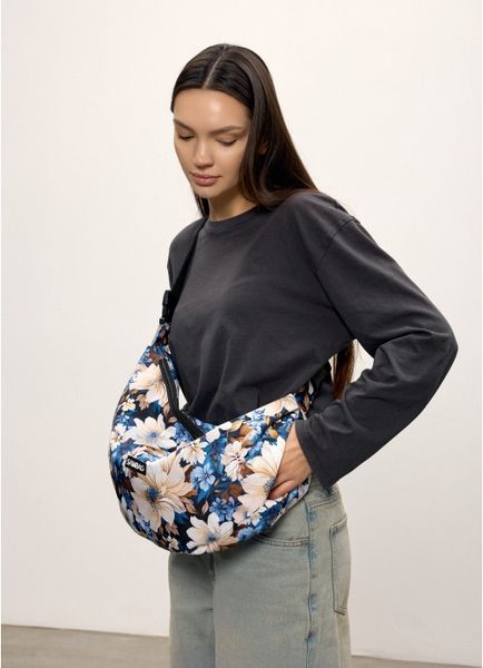 Жіноча сумка Sambag HOBO Dolly принт "Blue Flowers" 53400725 фото