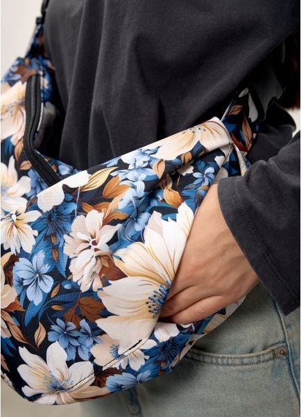 Жіноча сумка Sambag HOBO Dolly принт "Blue Flowers" 53400725 фото