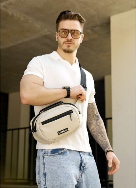 Сумка через плечо бананка Sambag Flex серая 85351030m фото