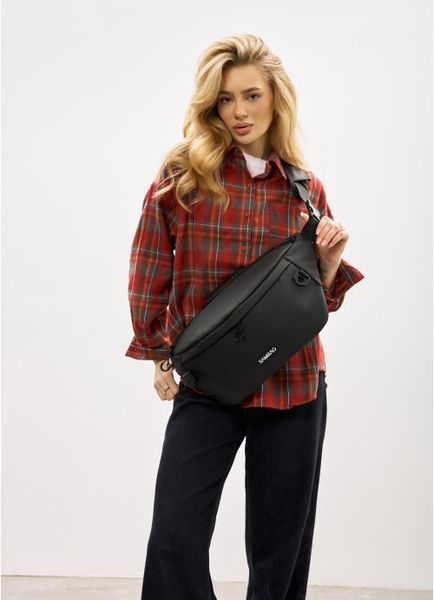 Женская сумка-бананка под ноутбук Sambag Urban Laptop черная 51411064 фото