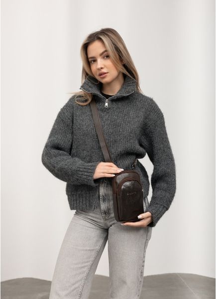 Женская кожаная сумка Sambag Modena коричневая 96199170 фото