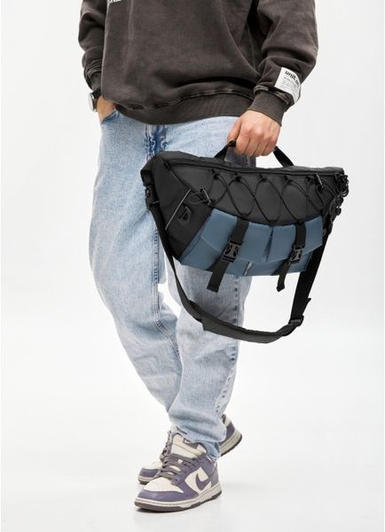 Чоловіча cумка-бананка під ноутбук Sambag Urban Pro чорно-синя 51411215m фото