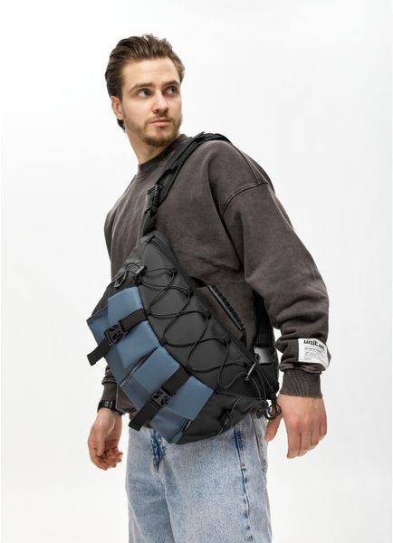 Чоловіча cумка-бананка під ноутбук Sambag Urban Pro чорно-синя 51411215m фото