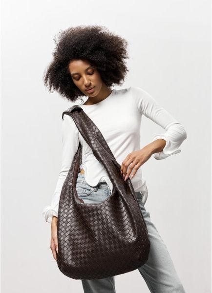 Жіноча сумка Sambag HOBO WEAVE шоколад 53330068 фото