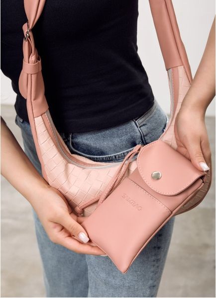 Жіноча сумка Sambag HOBO Mini рожева 53100066 фото