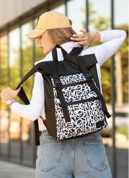 Жіночий рюкзак Sambag RollTop Zard з принтом "Graphity" 24238715 фото