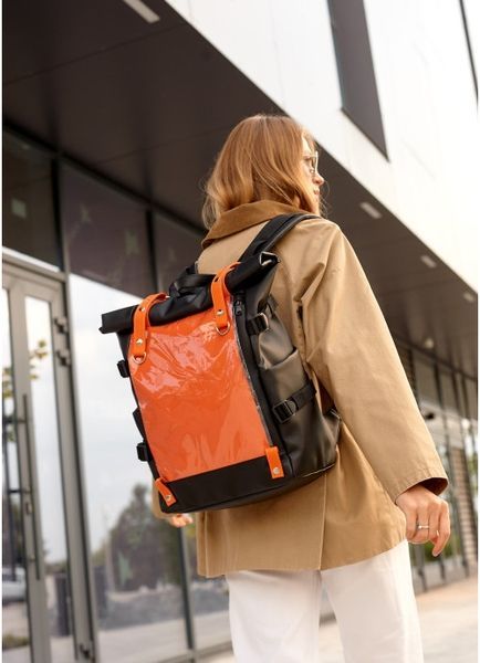 Жіночий рюкзак Sambag RollTop Hacking чорно-оранжевий 24460129 фото
