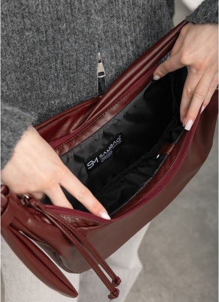 Женская сумка Sambag HOBO S бургунд. 53100013 фото