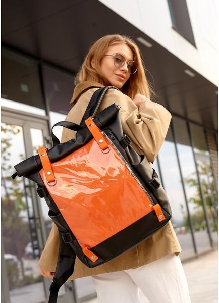 Жіночий рюкзак Sambag RollTop Hacking чорно-оранжевий 24460129 фото
