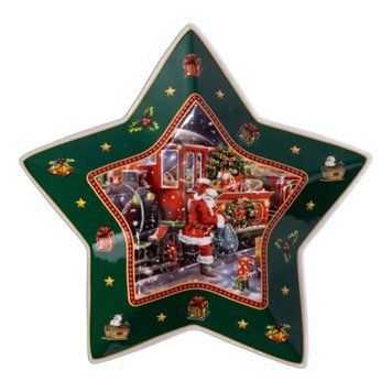 Сервировочное новогоднее блюдо для закусок Santa 25,5 (см) из фарфора HP-SDHK-20 HP-SDHK-20 фото