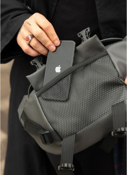 Большая мужская поясная сумка бананка Sambag DynamicDart графитовая 80411009m фото