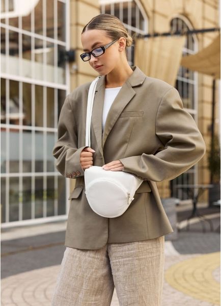 Жіноча кросбоді сумка бананка Sambag Sofi біла 88193008 фото
