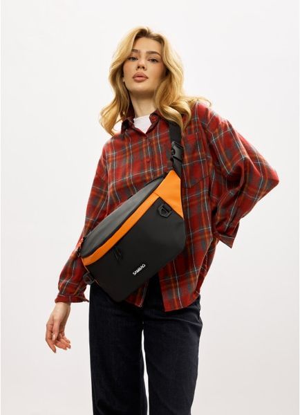 Жіноча cумка-бананка під ноутбук Sambag Urban Laptop чорно-оранжева 51411129 фото