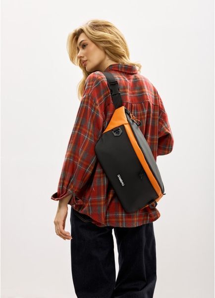 Жіноча cумка-бананка під ноутбук Sambag Urban Laptop чорно-оранжева 51411129 фото