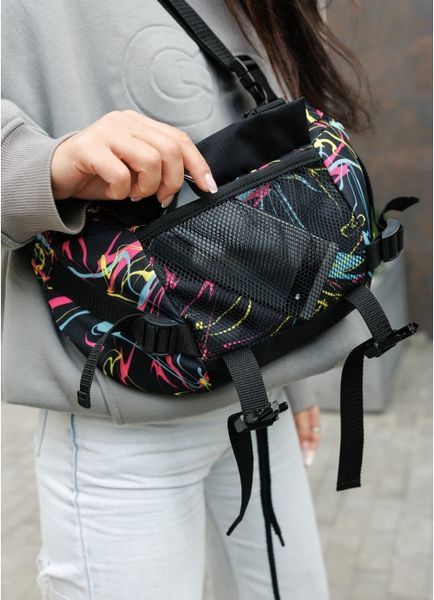 Большая женская поясная сумка бананка Sambag DynamicDart принт "ABSTRACT" 80411707 фото