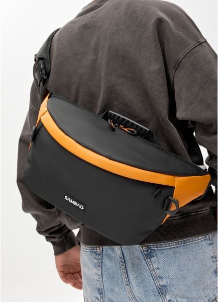 Чоловіча cумка-бананка під ноутбук Sambag Urban Laptop чорно-оранжева 51411129m фото