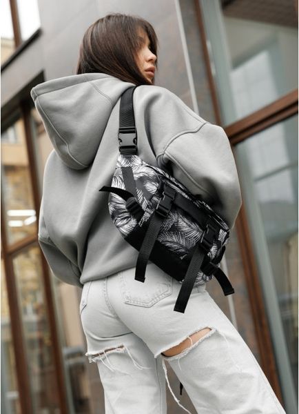 Велика жіноча поясна сумка бананка Sambag DynamicDart принт "Palm" 80411720 фото