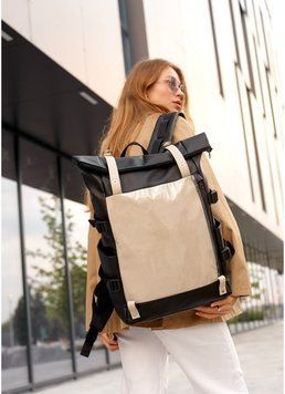 Жіночий рюкзак Sambag RollTop Hacking чорно-сірий 24460130 фото