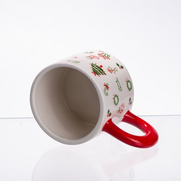 Новогодняя фарфоровая чашка с крышкой Merry Christmas 350 (мл) CR-1-20 CR-1-20 фото
