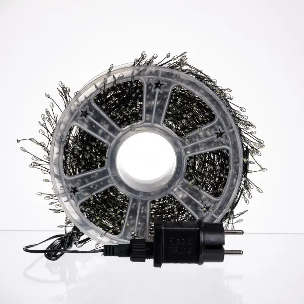 Новогодняя комнатная гирлянда Роса Хвойная лапа 50 м, 1500 LED, зеленый провод, синее свечение D1500L50MGBL фото