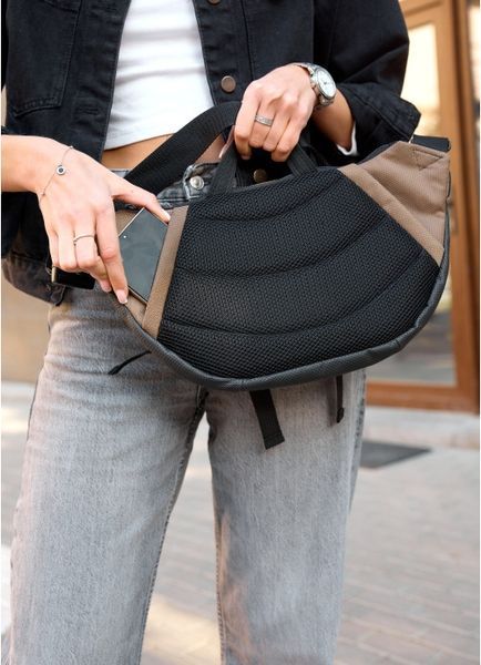 Большая женская поясная сумка бананка для планшета Sambag DynamicDart орех 80411700 фото