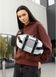 Большая женская поясная сумка бананка Sambag DynamicDart тканевая принт "Square" 80411150 фото 3
