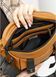 Велика шкіряна жіноча поясна сумка бананка Sambag DynamicDart руда 80411121 фото 11