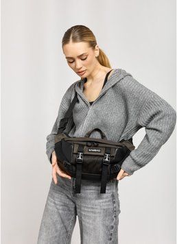 Велика жіноча поясна сумка бананка для планшета Sambag DynamicDart хакі 80411119 фото