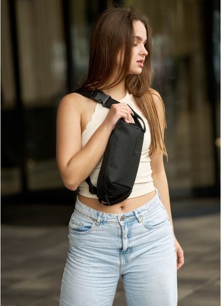 Сумка через плече бананка Sambag Holster MSH чорна з перфорацією 87118065 фото