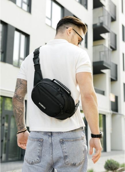 Сумка через плечо бананка Sambag Flex черная тканевая 85351065m фото