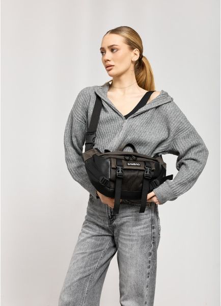 Большая женская поясная сумка бананка для планшета Sambag DynamicDart хаки 80411119 фото