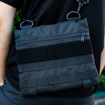 Тактическая сумка X2-LV1 Black с системой MOLLE &mdash; через плечо X2LV4-oxford фото