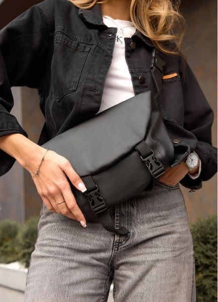 Женская сумка на пояс бананка Sambag Tirso Max черная 80551001 фото