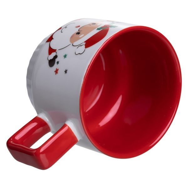 Новогодняя фарфоровая чашка Санта 400 (мл) Белая с красным Yiwu FM-CS-50D FM-CS-50D фото